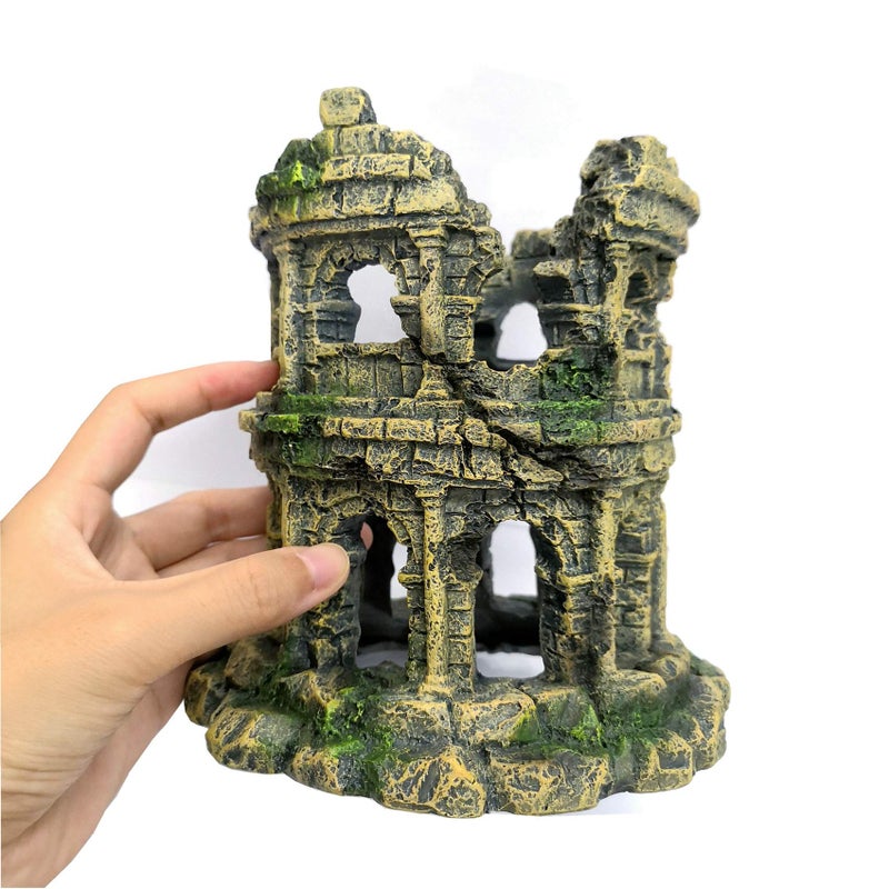 M2cbridge Antique Roman Column Ruins European Castle Aquarium Decorations Fish Tank Hideout Rocks (Roman Column Round) - Image 5